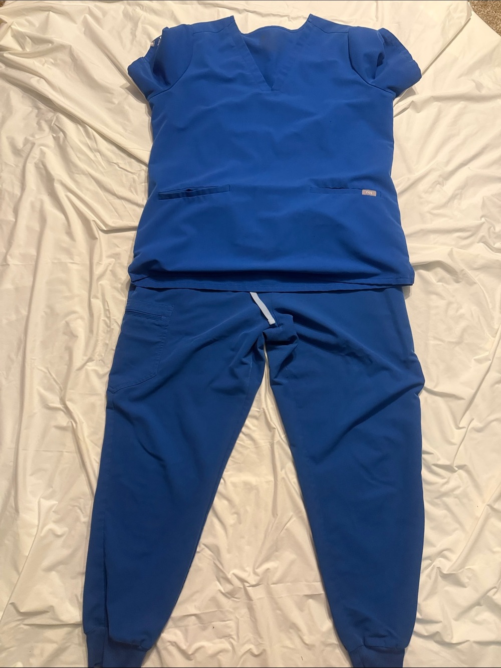 Figs Royal Blue Scrub Set - Top & Jogger Pants